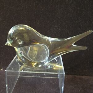 Vintage Swiss 24% lead crystal bird figurine 6×2.5 inches